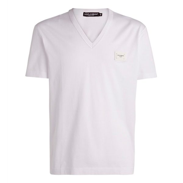 Dolce & Gabbana - White V-neck T-shirt