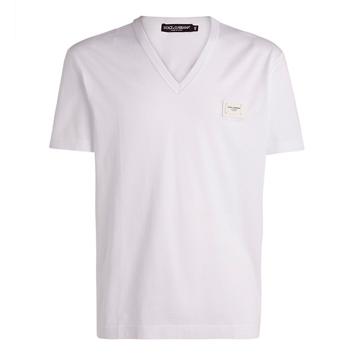 Dolce & Gabbana - White V-neck T-shirt