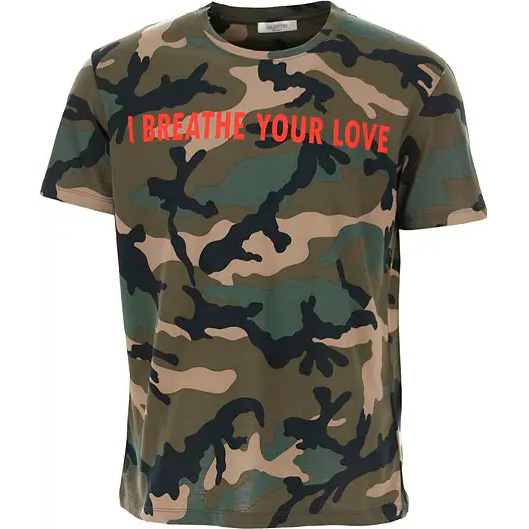 Valentino - Breathe Your Love Camouflage Cotton T-Shirt